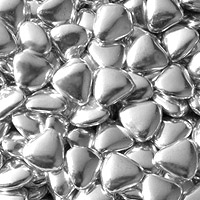 Dragées Petits Coeurs Chocolat Argent 250gr